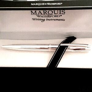 SILVER WATERFORD PEN Marquis Engraved "I'm a Dream Builder" NEW never used SHINY